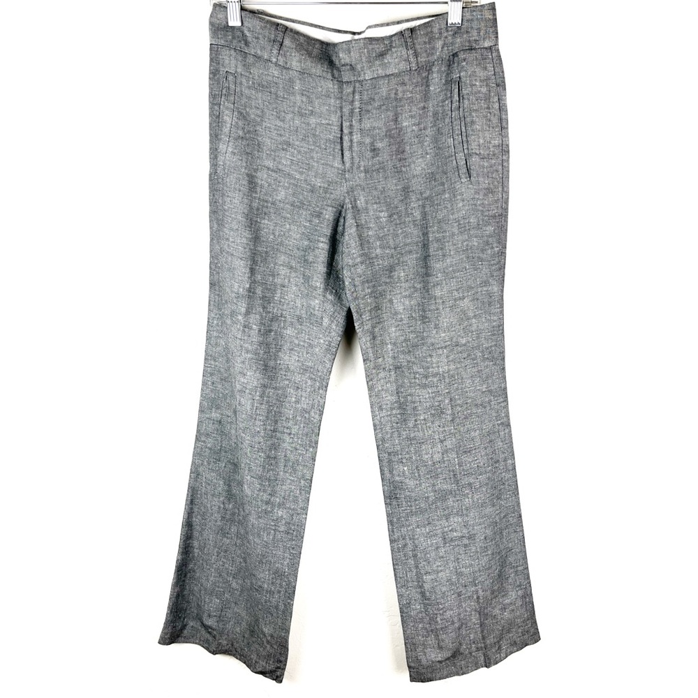 Banana Republic Pants Women's 6 Grey Linen Blend Trouser 718 Martin Fit Bootcut